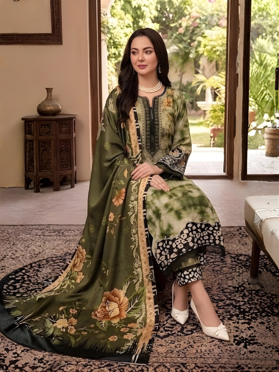 Nureh Digital Lawn Ensemble 3pc (Olive)