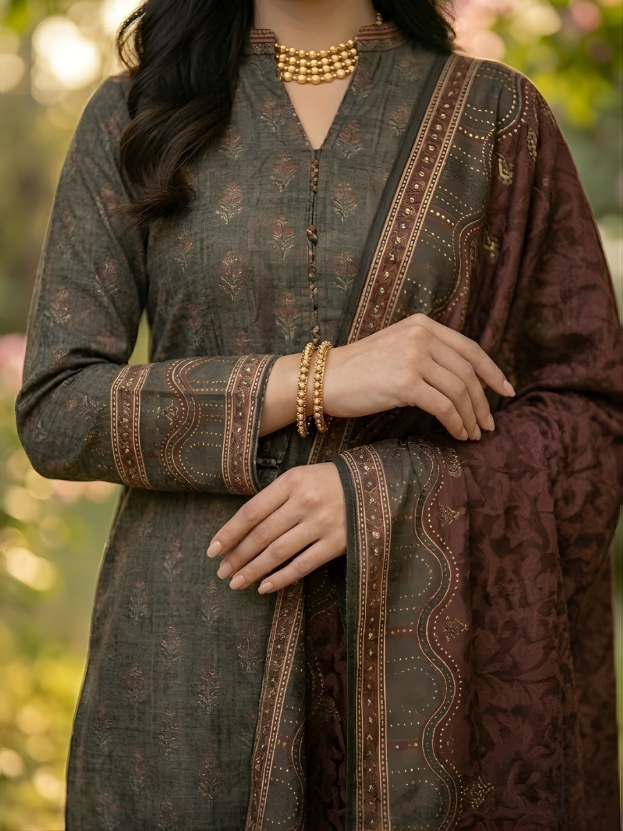 Bin Saeed Stitched 3PC Printed Lawn