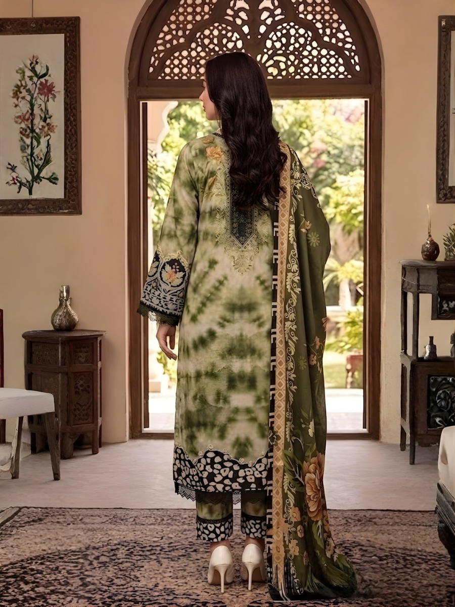 Nureh Digital Lawn Ensemble 3pc (Olive)
