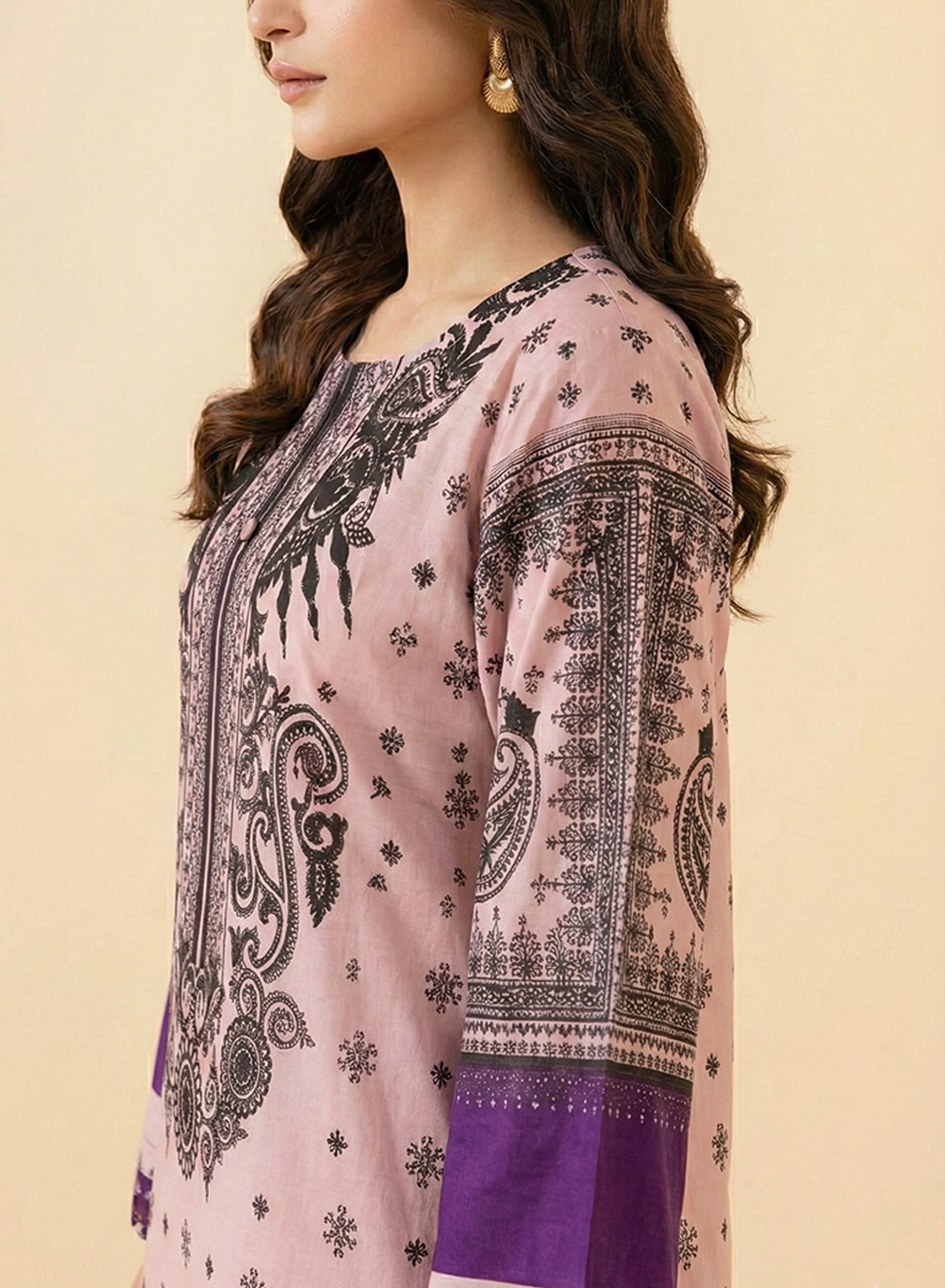 Blush Paisley Grip Silk 2PC