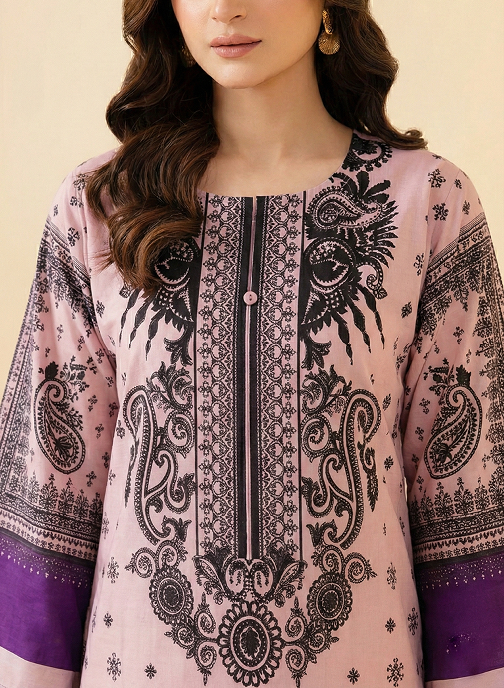 Blush Paisley Grip Silk 2PC