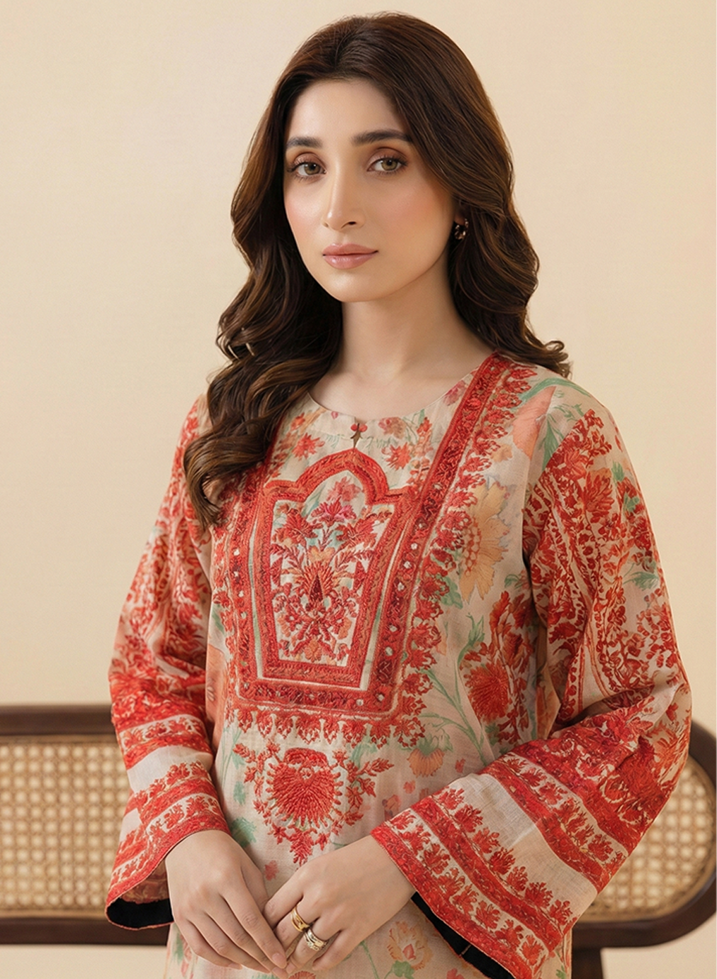 Floral Crimson Grip Silk 2PC