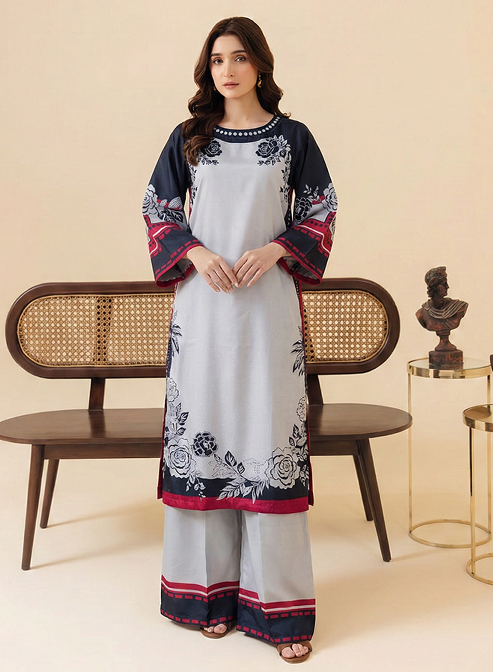 Charcoal Rose Grip Silk 2PC