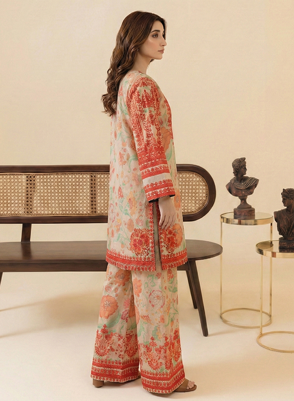 Floral Crimson Grip Silk 2PC