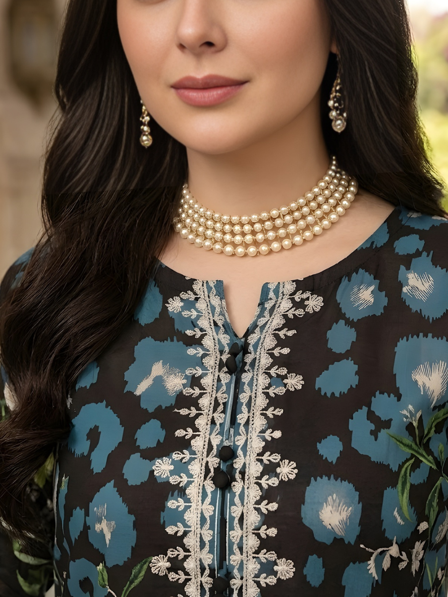 Nureh Digital Lawn Ensemble 3pc (Teal)