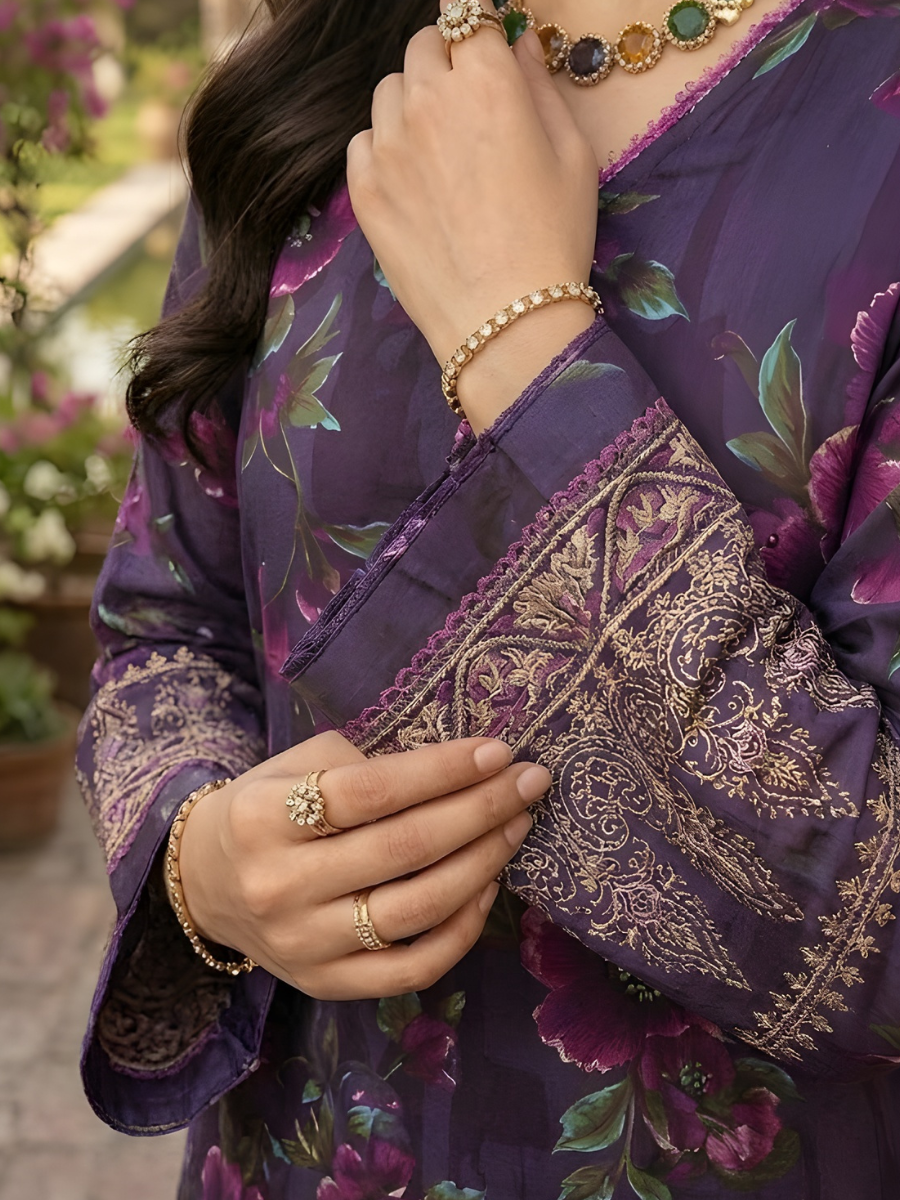 Nureh Digital Lawn Ensemble 3pc (Purple)