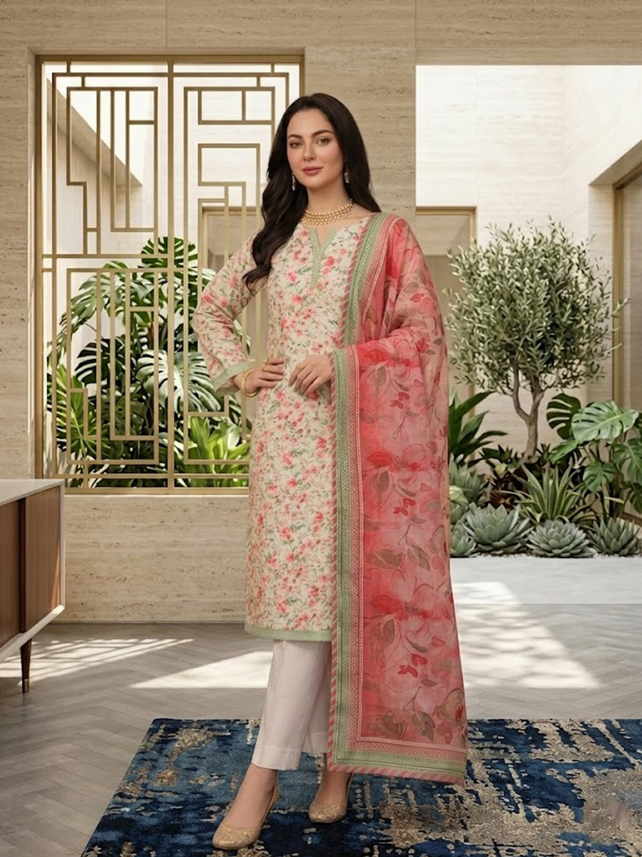 Bin Saeed Stitched 3PC Printed Lawn
