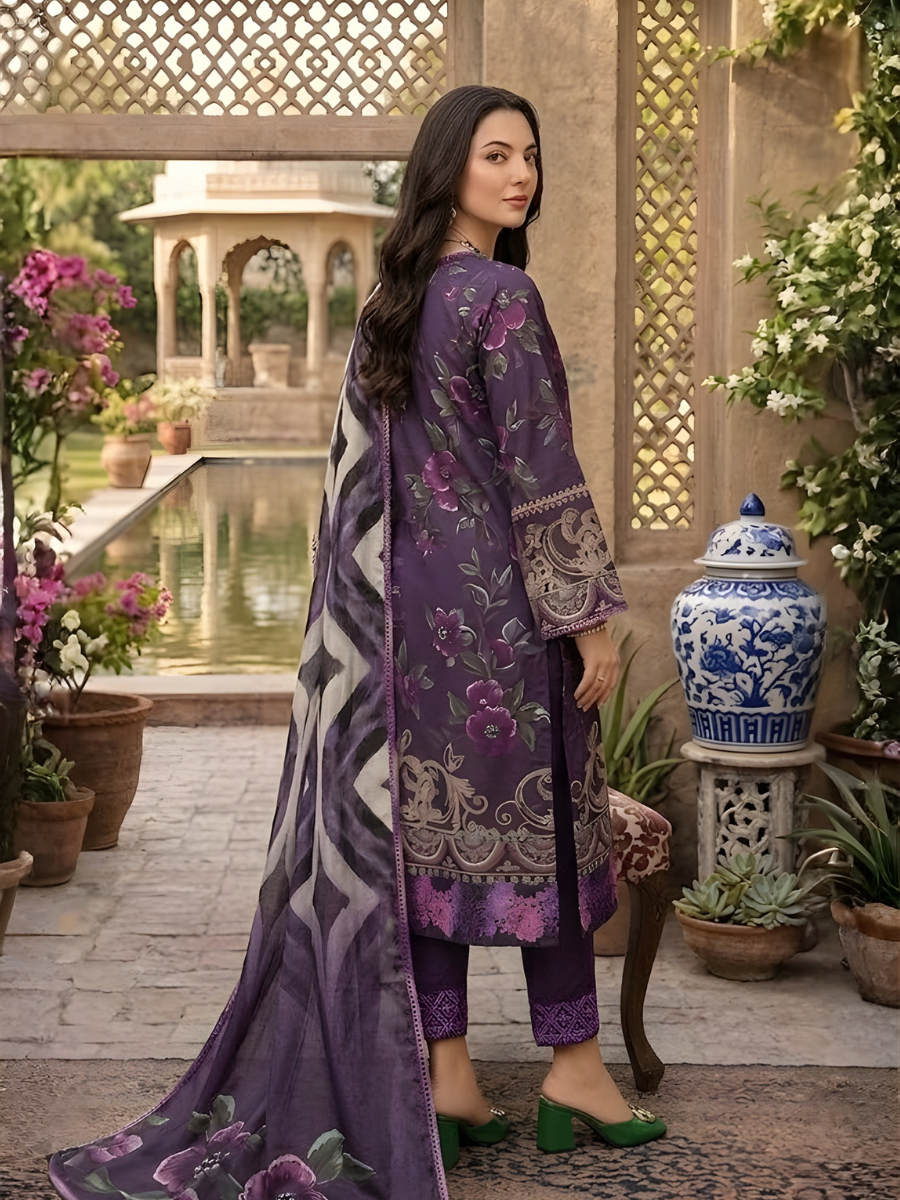 Nureh Digital Lawn Ensemble 3pc (Purple)