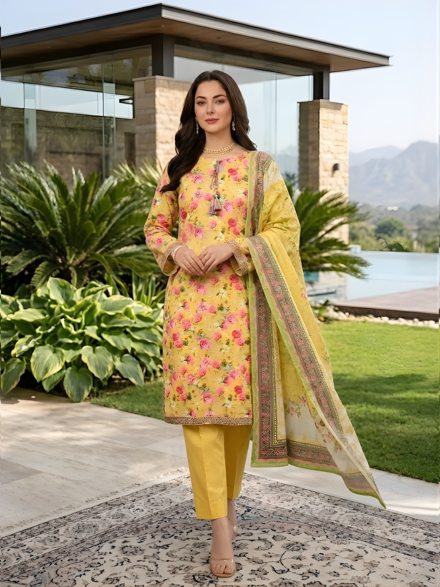 Bin Saeed Stitched 3PC Printed Lawn