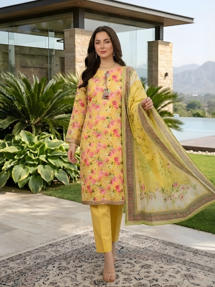 Bin Saeed Stitched 3PC Printed Lawn