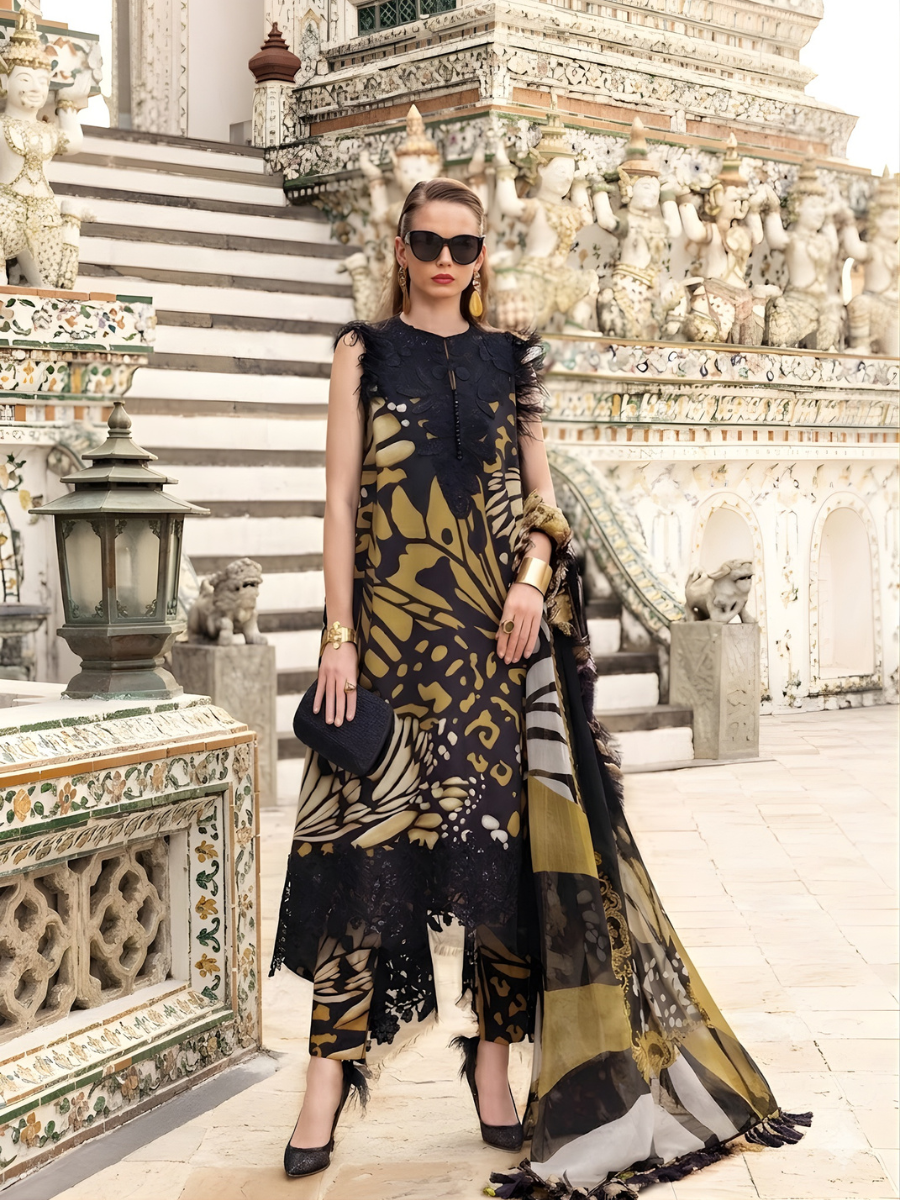 4 Side Lace Ready to Wear Chiffon Dupatta