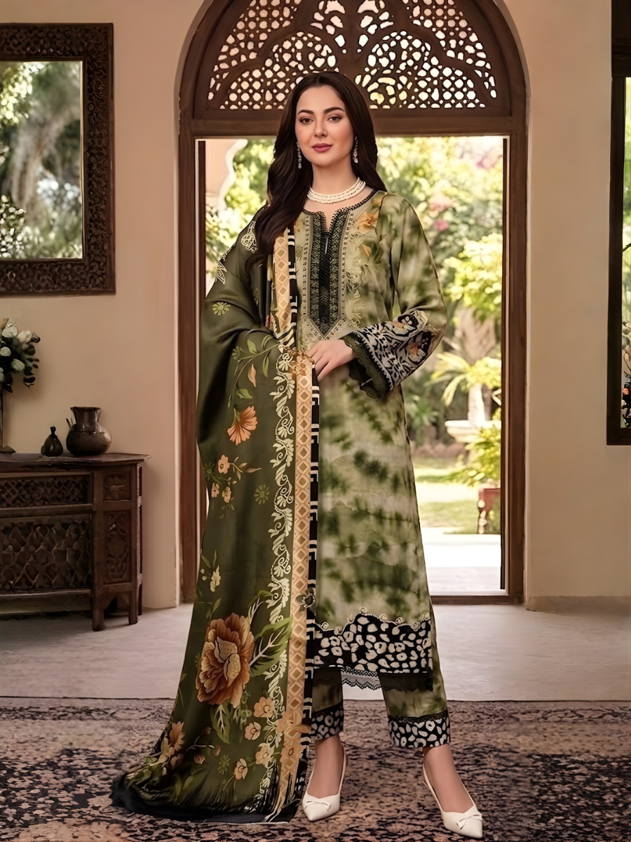 Nureh Digital Lawn Ensemble 3pc (Olive)