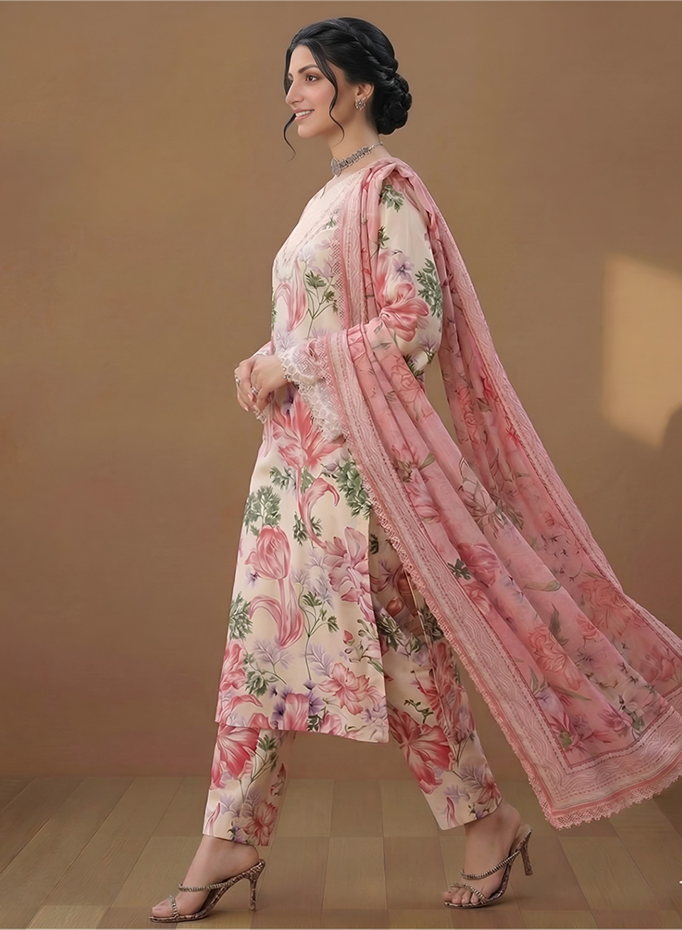 Rose Petal Symphony Lawn 3PC