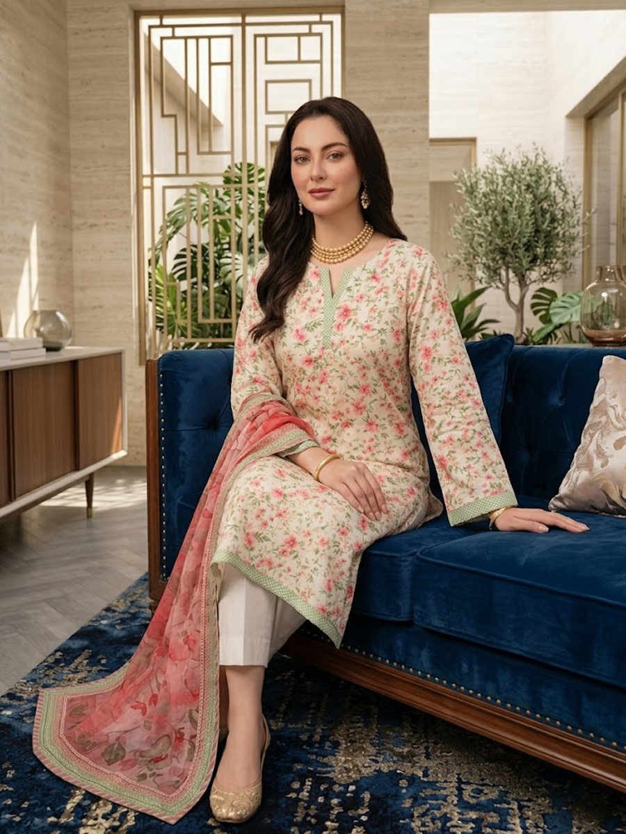 Bin Saeed Stitched 3PC Printed Lawn