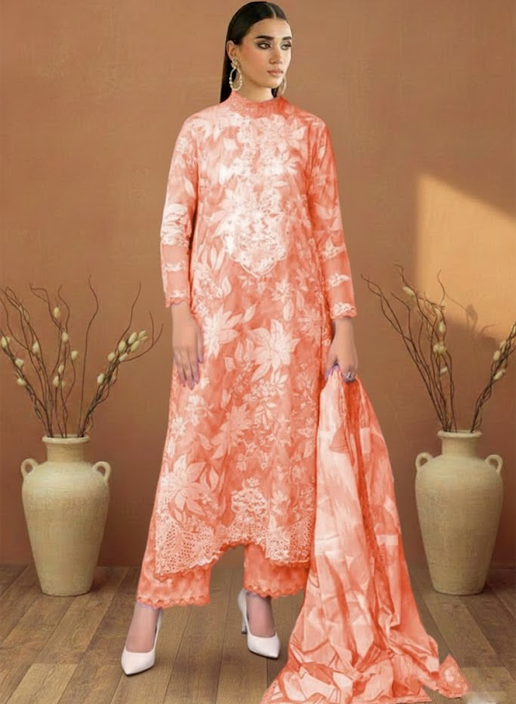 Floral Etch Lawn 3PC