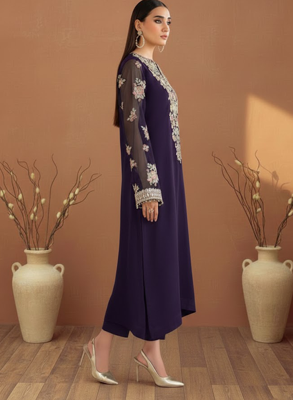 Royal Regalia Embroided Chiffon 3PC