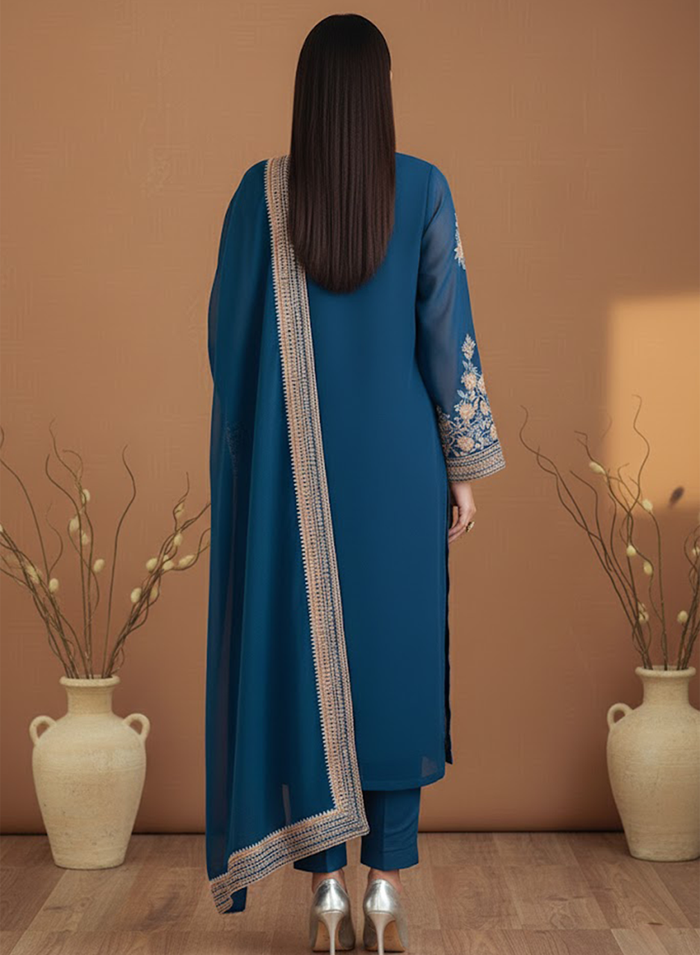 Royal Regalia Embroided Chiffon 3PC