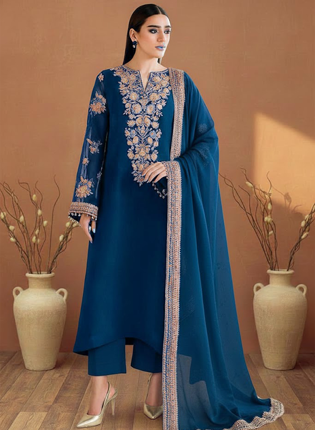 Royal Regalia Embroided Chiffon 3PC