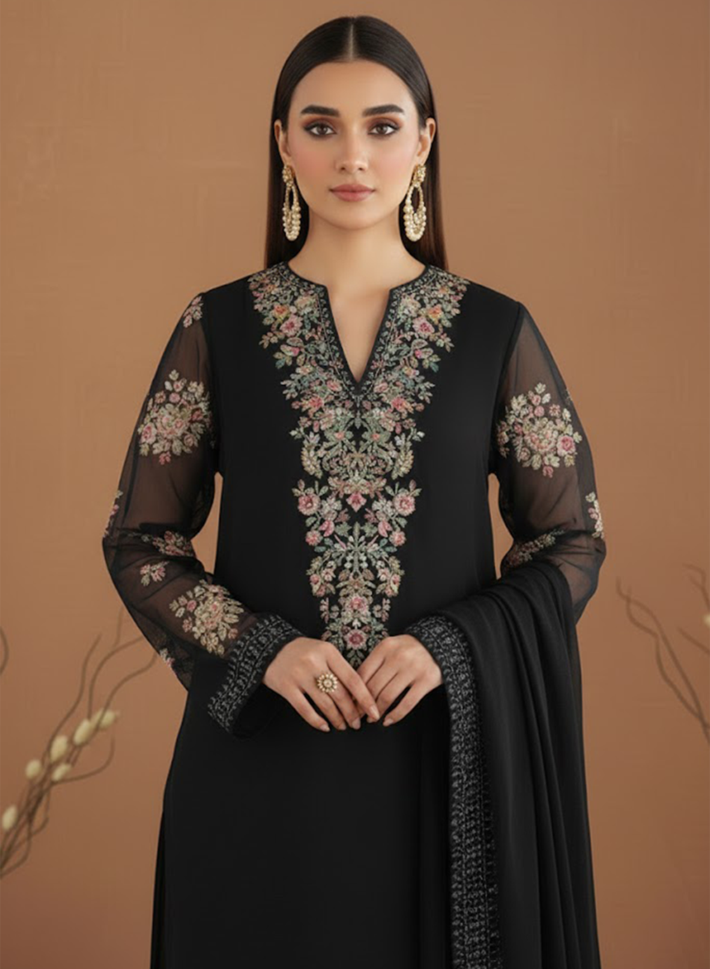 Royal Regalia Embroided Chiffon 3PC