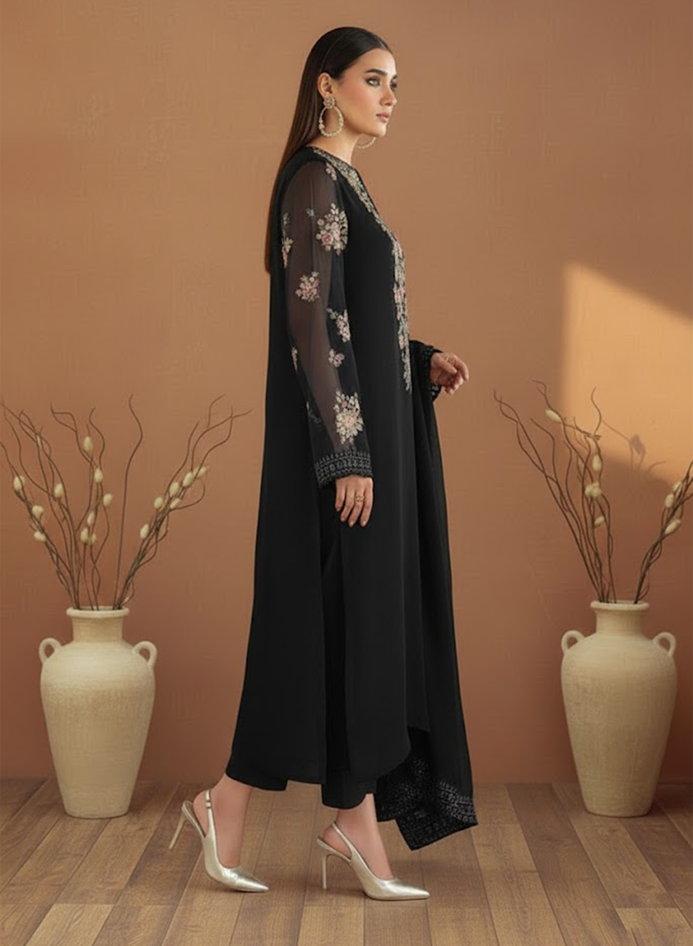 Royal Regalia Embroided Chiffon 3PC