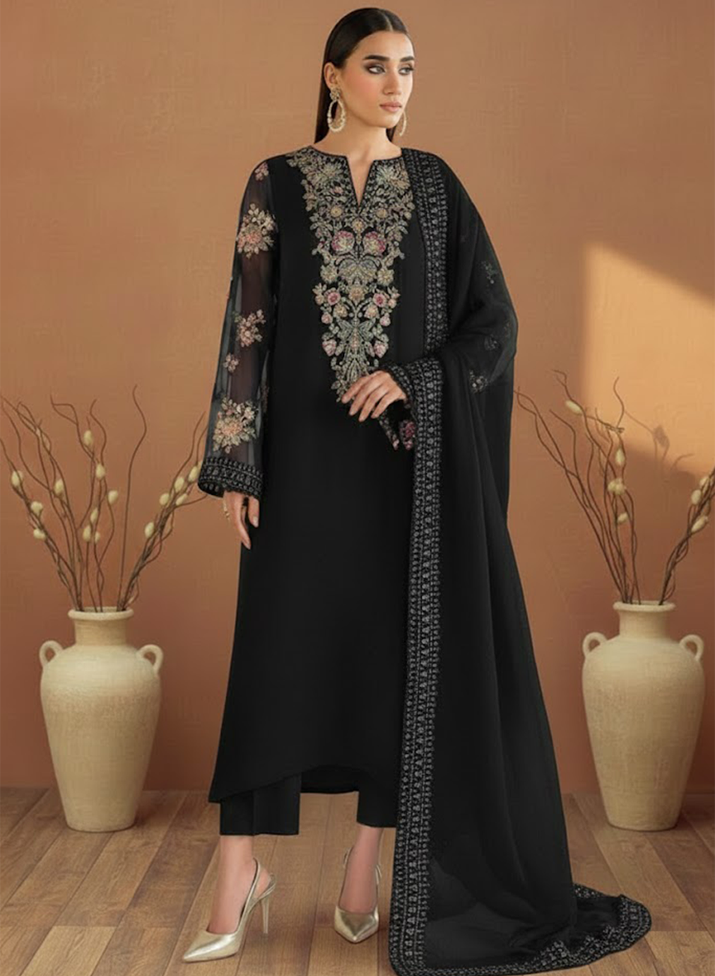 Royal Regalia Embroided Chiffon 3PC