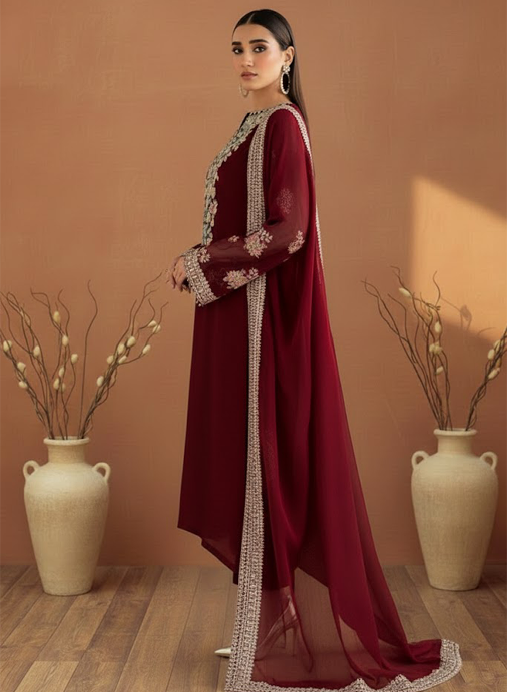 Royal Regalia Embroided Chiffon 3PC