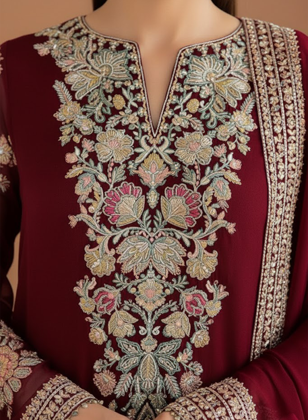 Royal Regalia Embroided Chiffon 3PC