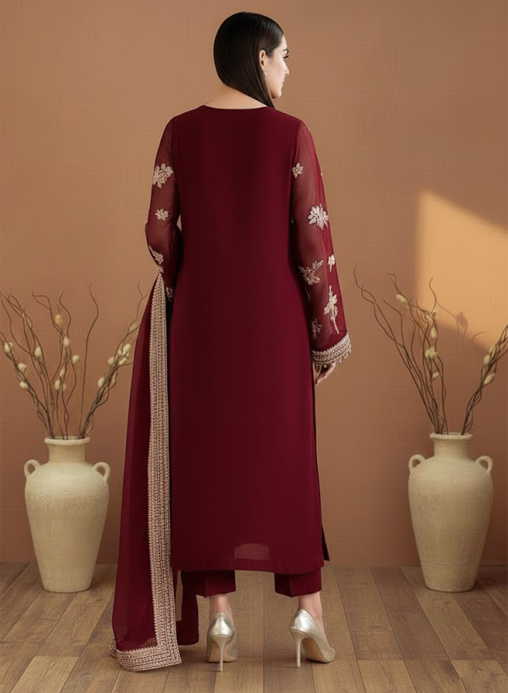 Royal Regalia Embroided Chiffon 3PC