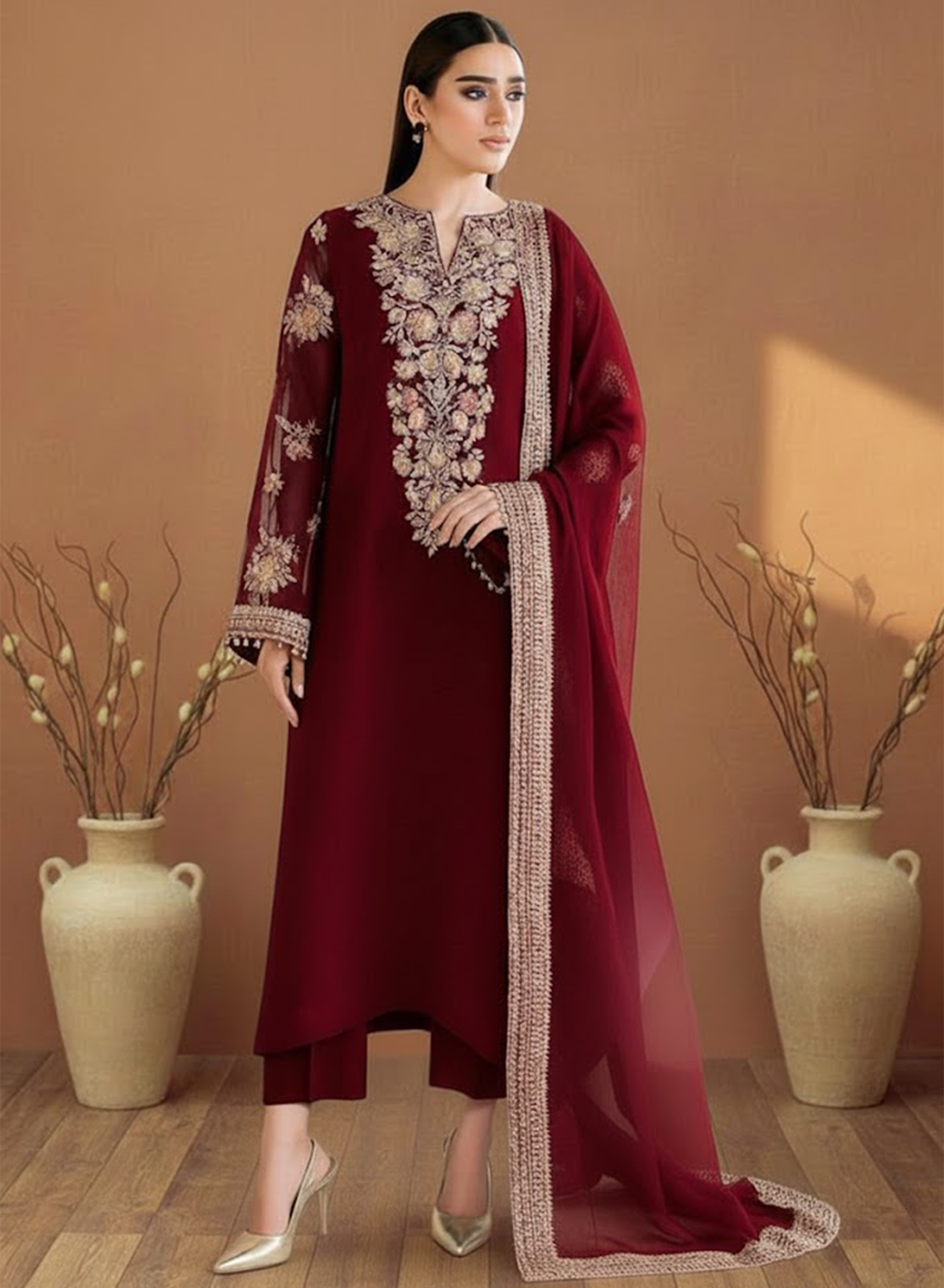 Royal Regalia Embroided Chiffon 3PC