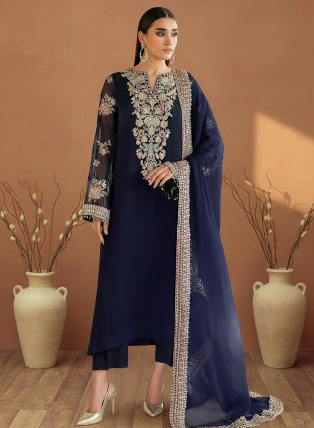 Royal Regalia Embroided Chiffon 3PC
