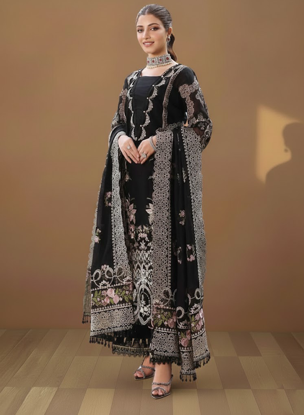 Noir Royale Chiffon 3PC