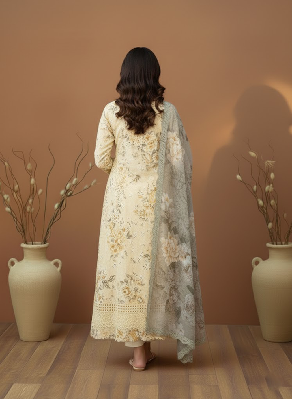 Cream Radiance Lawn 3PC