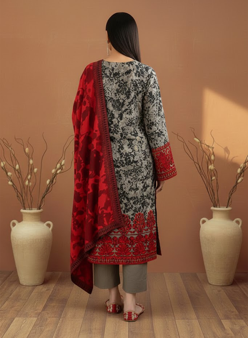 Ruby Charcoal Lawn 3PC