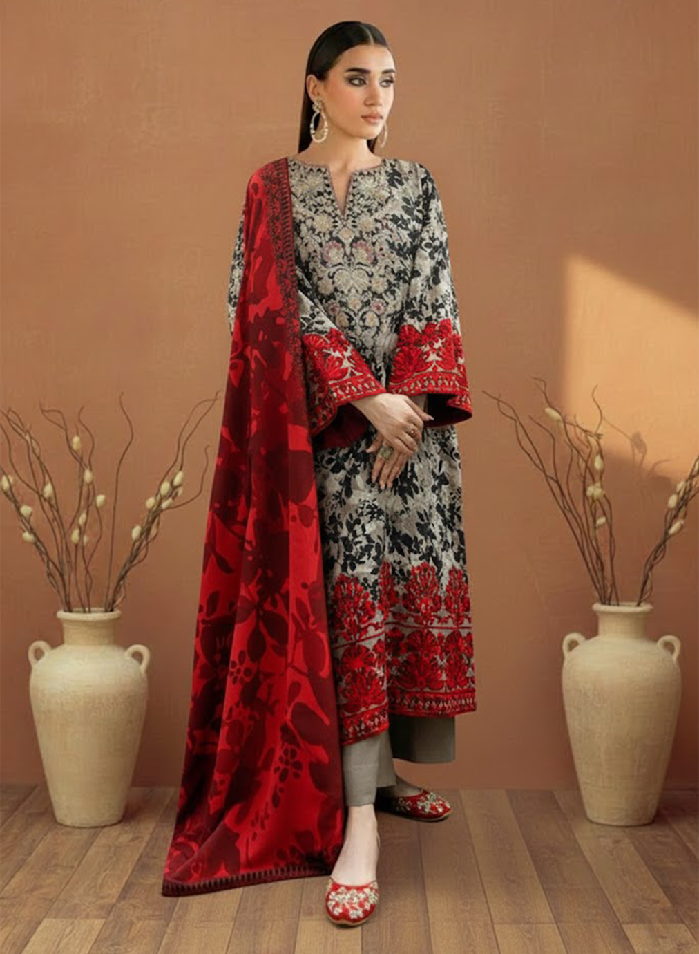 Ruby Charcoal Lawn 3PC