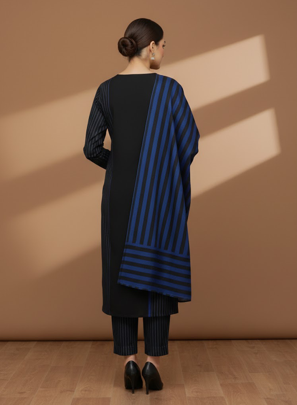 Midnight Pinstripe Lawn 3PC