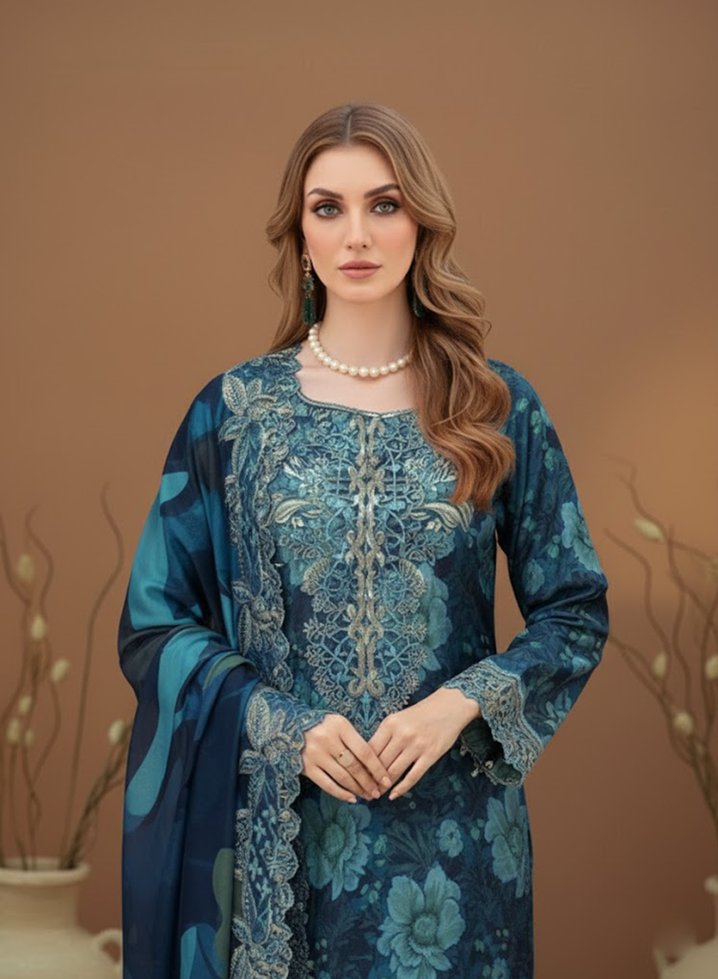 Teal Azure Lawn 3PC