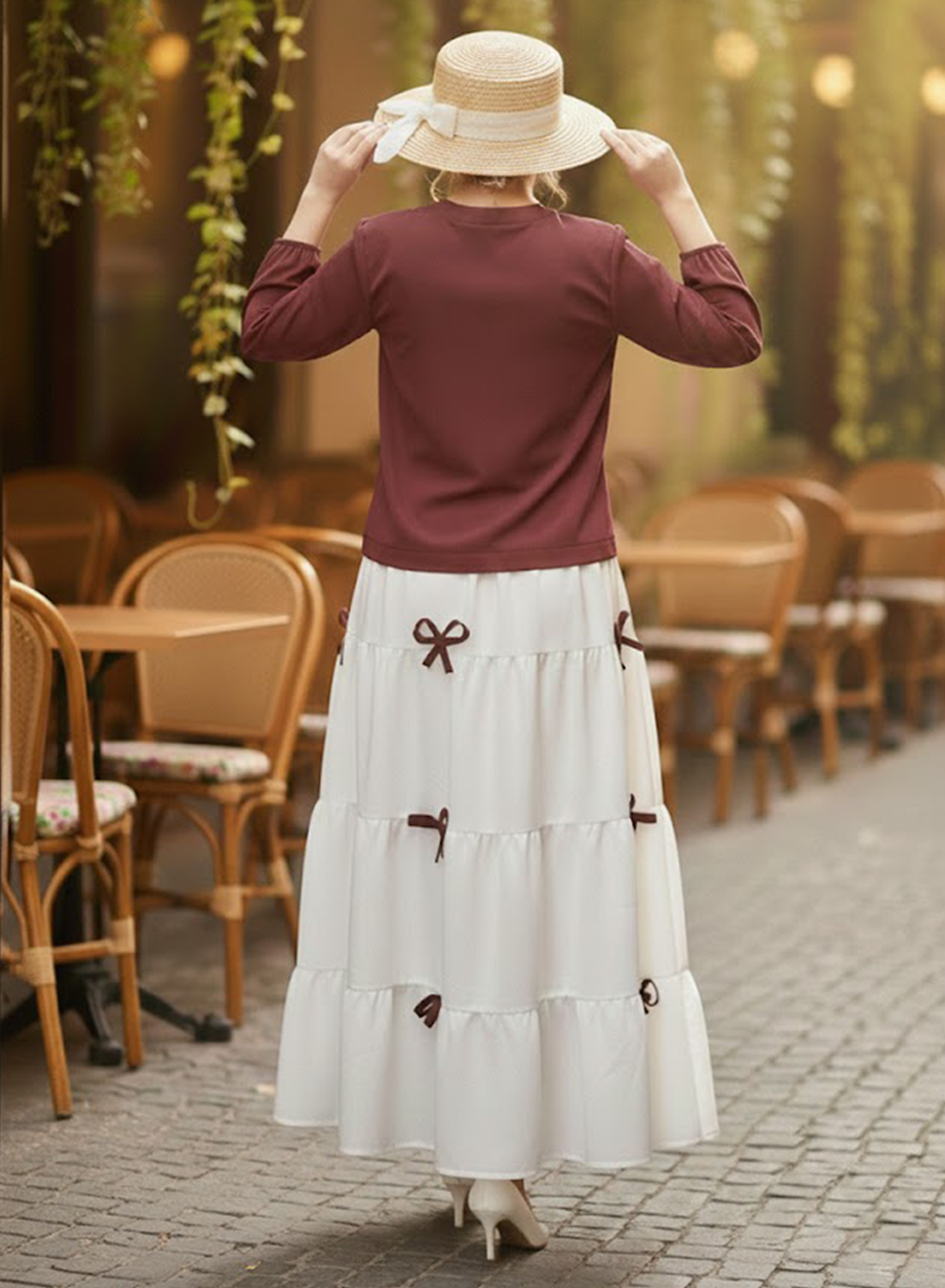 Emerald Bow Shirt & Skirt