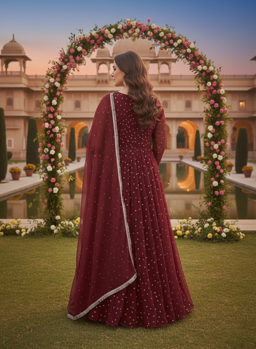 Garnet Glitz Anarkali