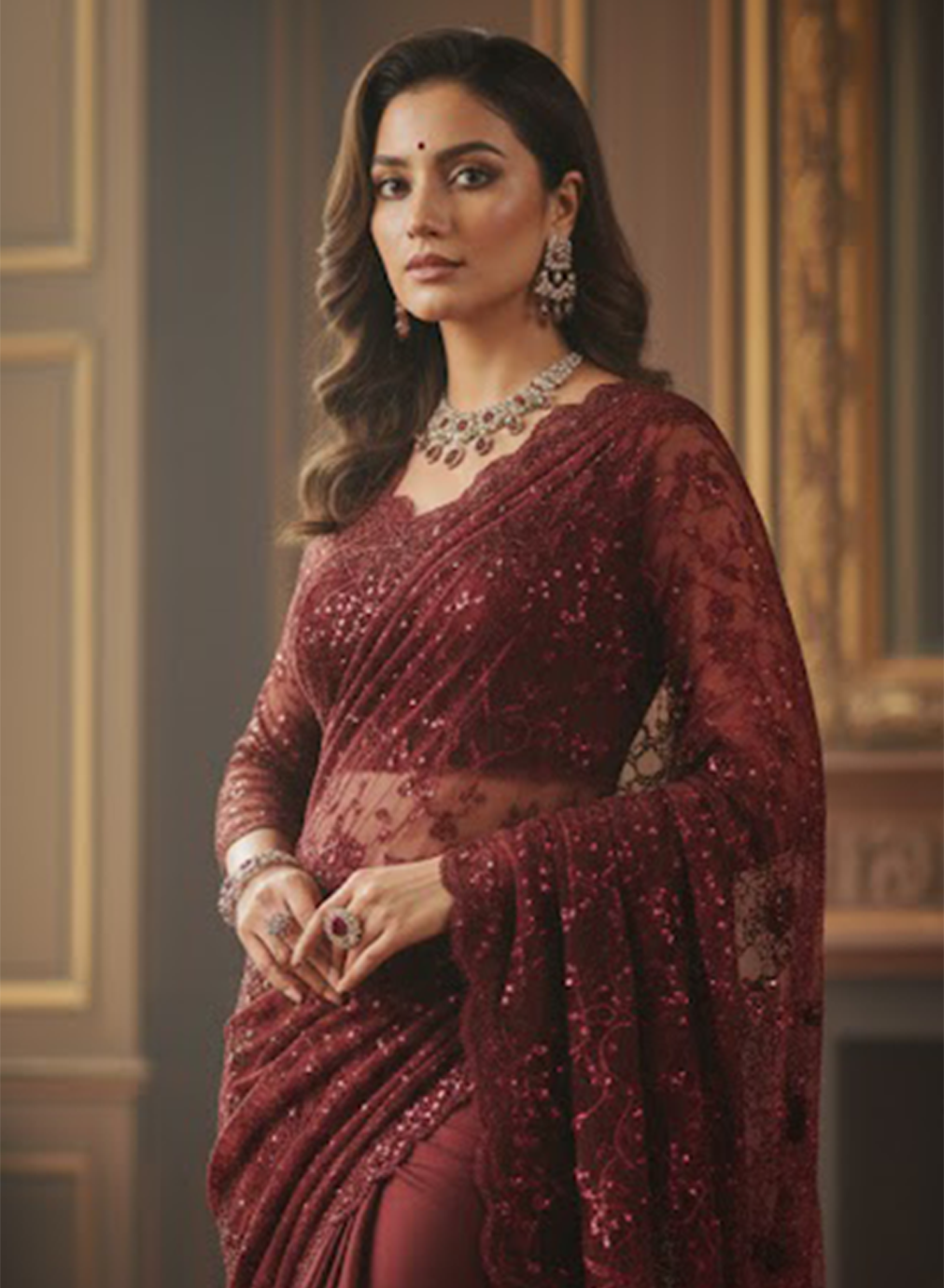 Crimson Royale Grace Saree