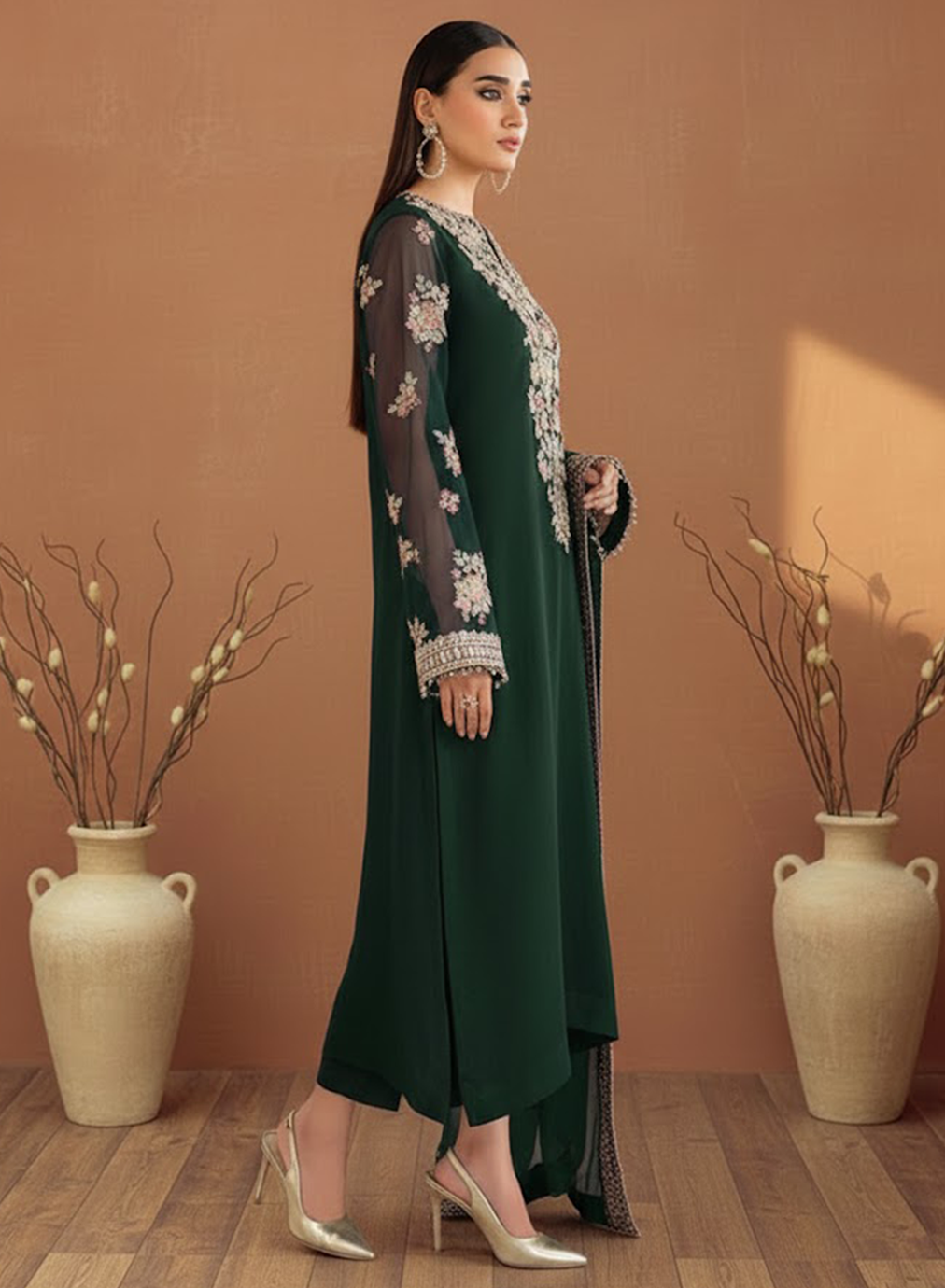 Royal Regalia Embroided Chiffon 3PC