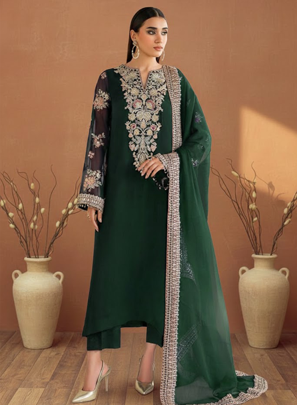 Royal Regalia Embroided Chiffon 3PC