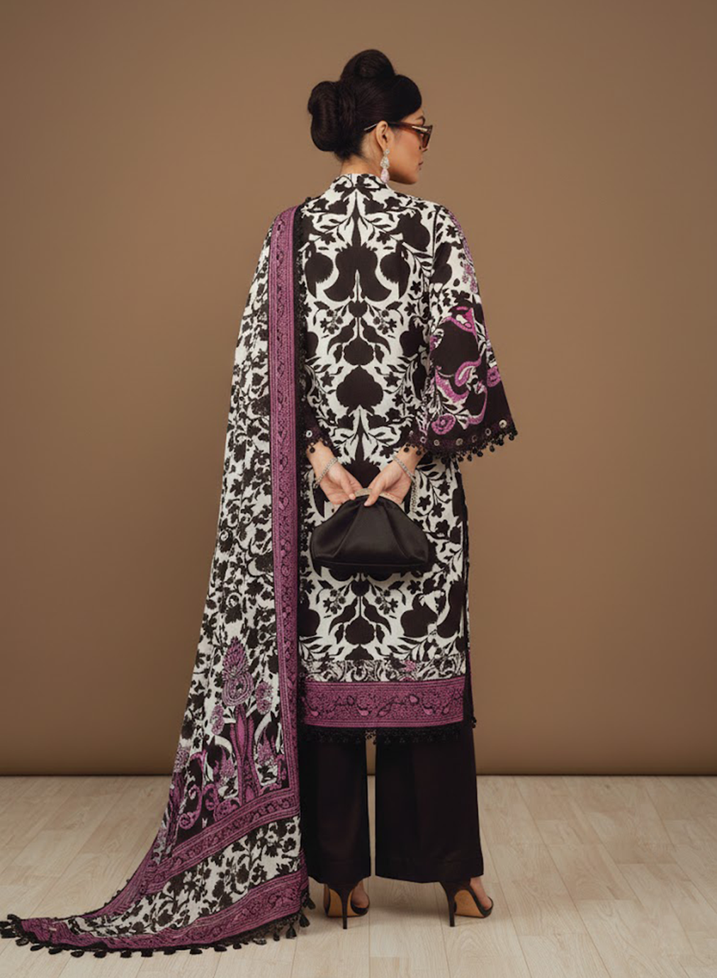 Monochrome Paisley Lawn 3PC