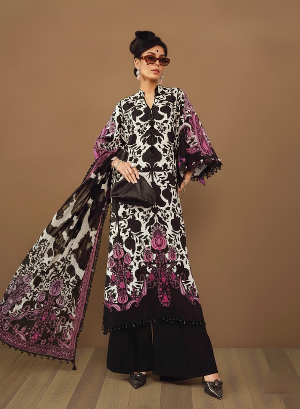Monochrome Paisley Lawn 3PC