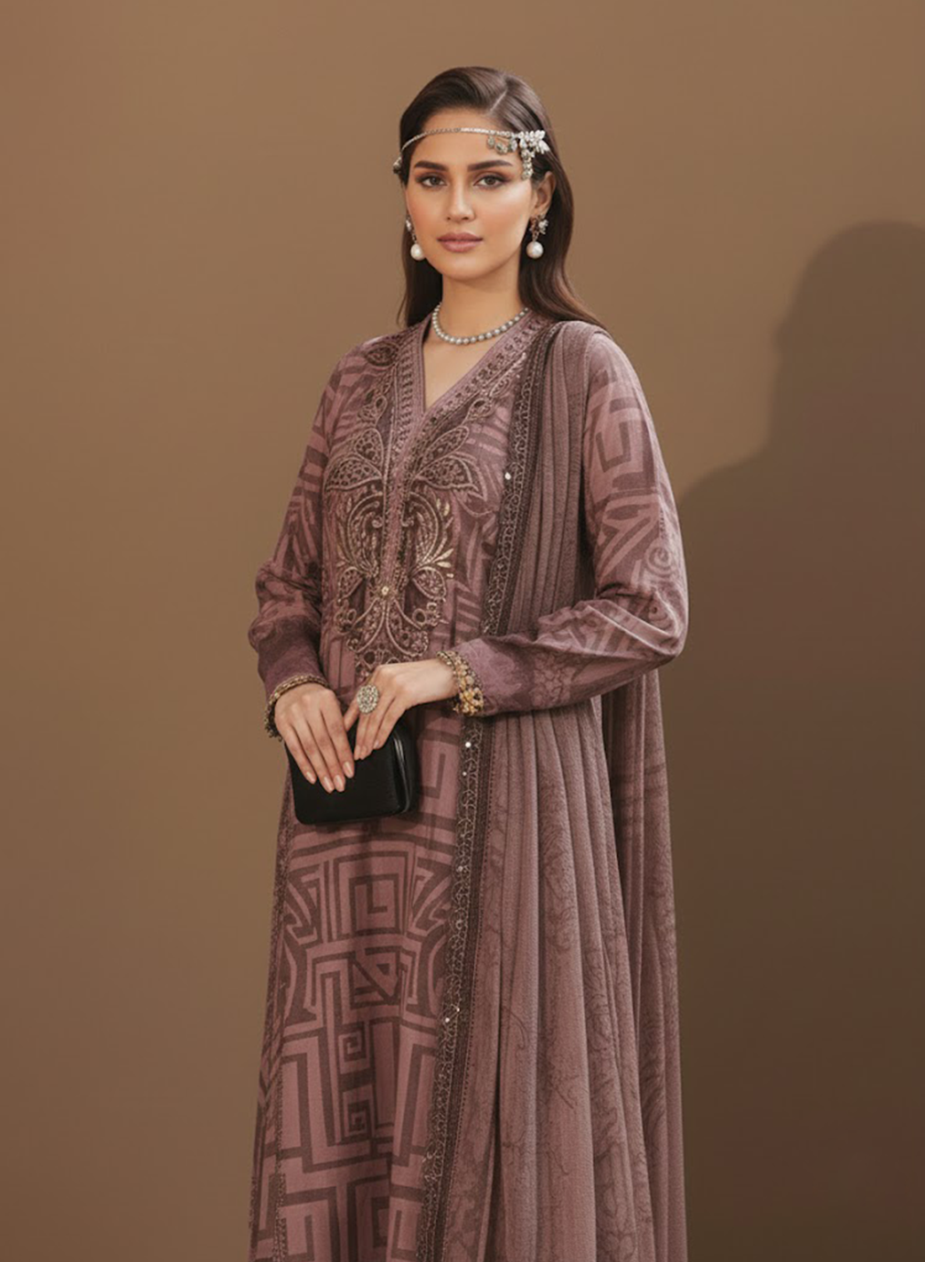 Mauve Geometric Chic Lawn 3PC