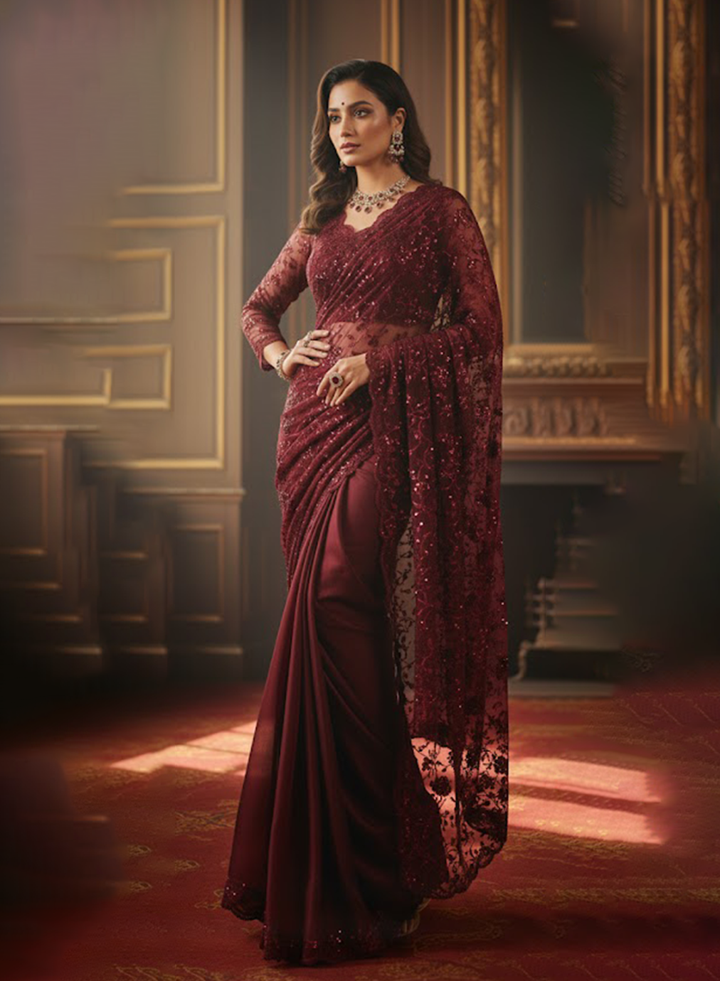 Crimson Royale Grace Saree