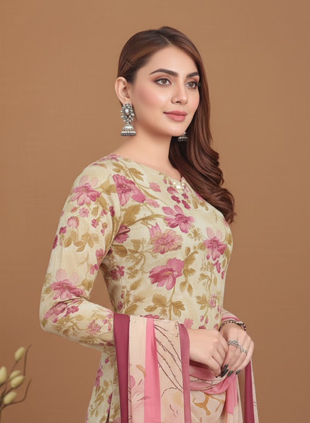 Beige Bloom Lawn 3PC