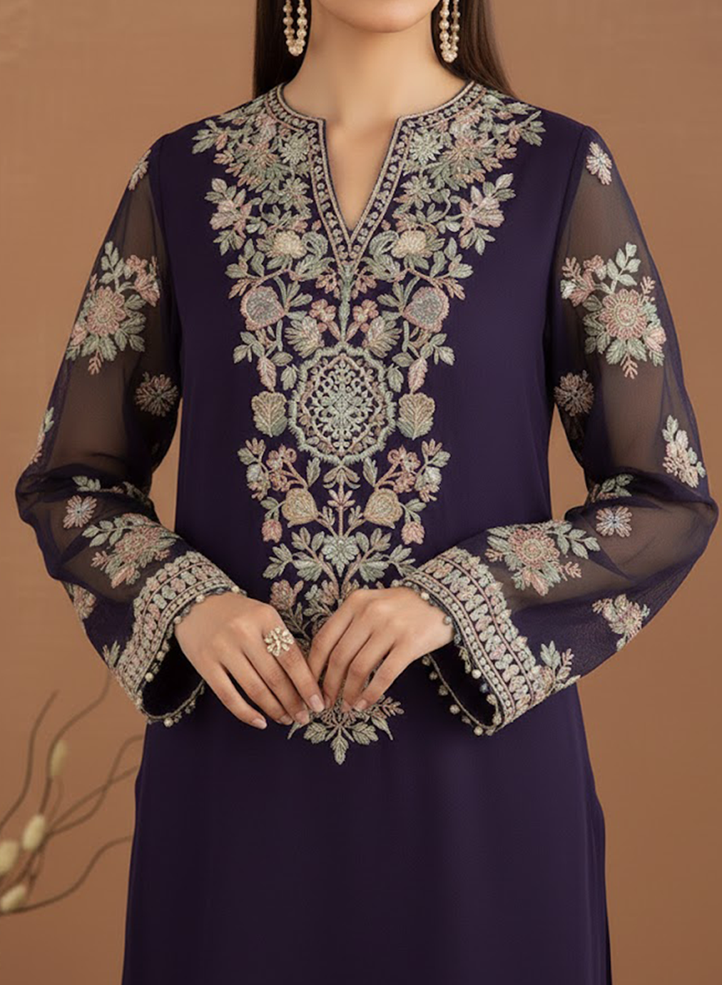 Royal Regalia Embroided Chiffon 3PC