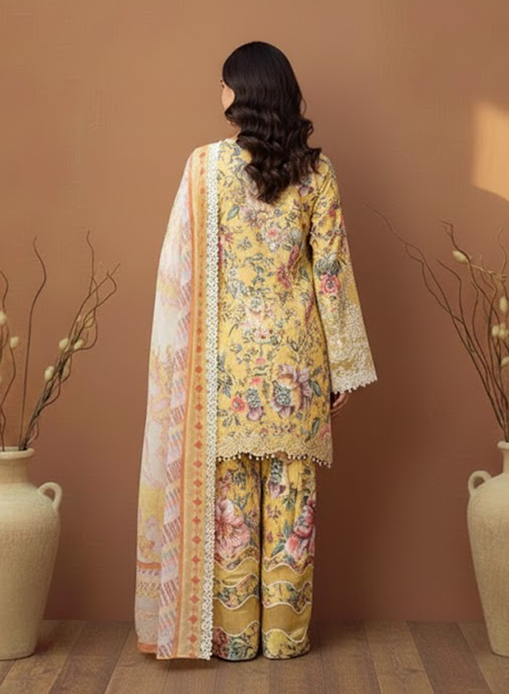 Saffron Petals Lawn 3PC